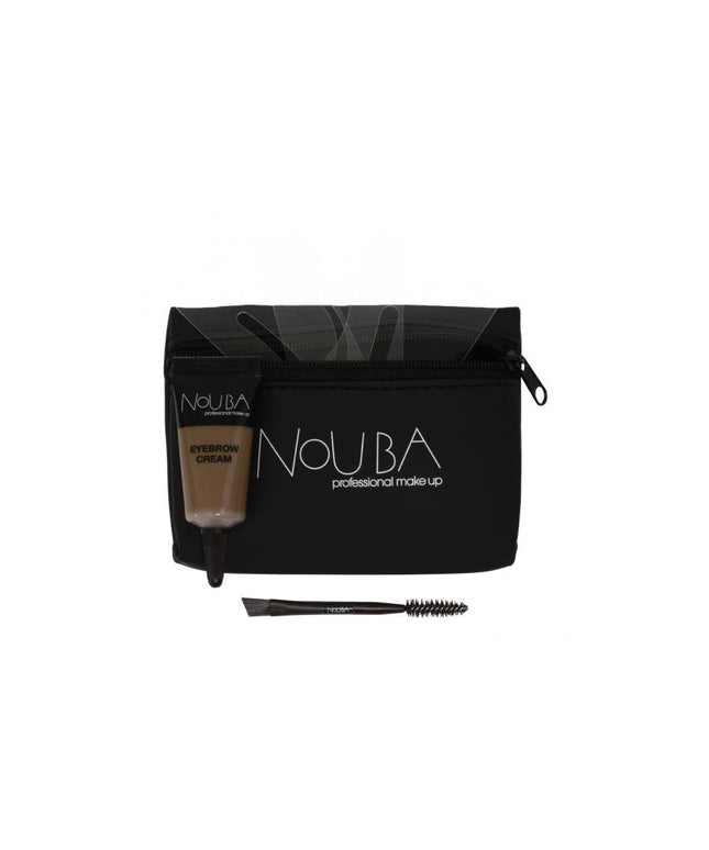 10 Set Nouba: Nouba, Eyebrow Brush + Nouba, Eyebrow Gel, 7 ml + Textile Makeup Bag, Black