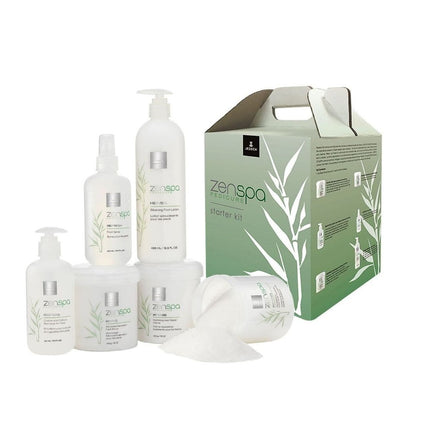 Starter Kit Set Jessica: ZenSpa Revive, Volcanic Pumice, Exfoliating, Foot Scrub, 435 g + ZenSpa Restore, Aloe Vera, Cuticle Remover Gel, 251 ml + ZenSpa Intense, Vitamin E, Moisturizing, Foot Cream, 425 g + ZenSpa Awaken, Soothing, Foot Bath Salt, 453 g