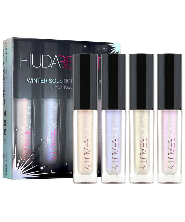 Winter Solstice Collection Set Huda Beauty: Lip Strobe, Liquid Lipstick, Hypnotic, 2 ml *Miniature + Lip Strobe, Liquid Lipstick, Charmes, 2 ml *Miniature + Lip Strobe, Liquid Lipstick, Starcrossed, 2 ml *Miniature + Lip Strobe, Liquid Lipstick, Bewitche