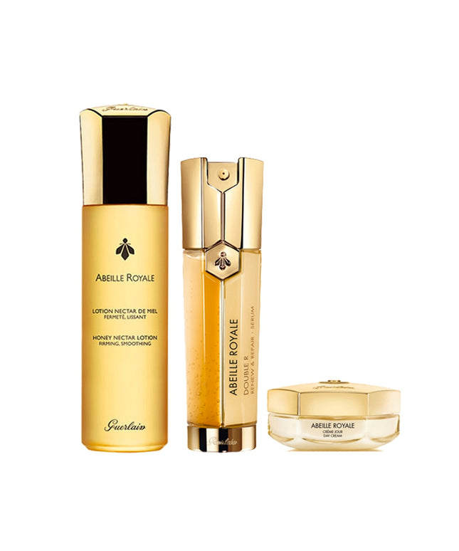 Abeille Royalle Trilogie Set Guerlain: Nectar, Day, Lotion, For Face, 150 ml + Minimizer, Anti-Dark Circles, Eye Cream, 15 ml + Double Expert, Anti-Ageing, Cream, For Face, 50 ml