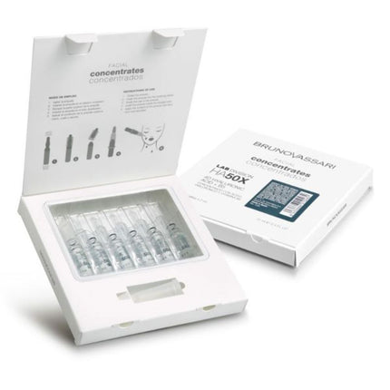 Set, Bruno Vassari, HA50X, Hyaluronic Acid, Hydra-Nourishing, Ampoules Treatment Serum, For Face, For Women, 6 pcs, 2 ml