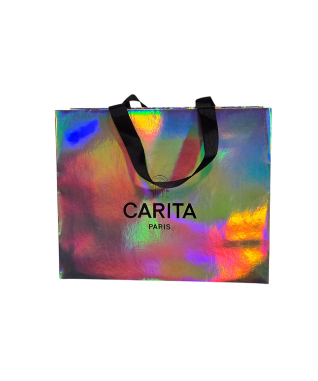 Carita Paris, Textile Makeup Bag, Silver, Size Medium