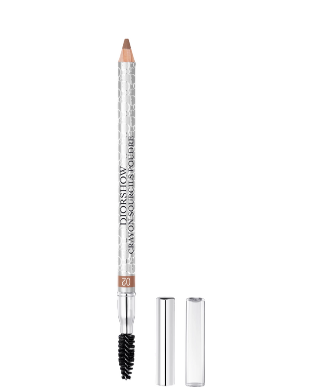 Christian Dior, Diorshow, Waterproof, Double-Ended, Eyebrow Cream Pencil &amp; Brush 2-In-1, 02, Chestnut, 1.19 g