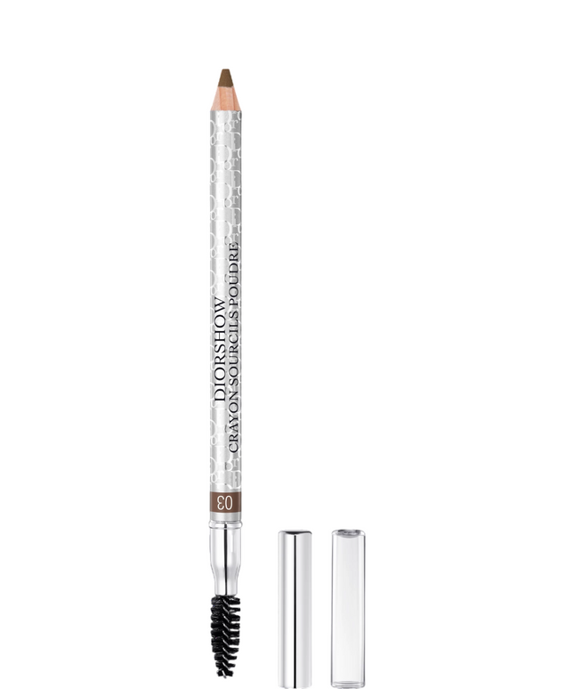 Christian Dior, Diorshow, Waterproof, Double-Ended, Eyebrow Cream Pencil &amp; Brush 2-In-1, 03, Brown, 1.19 g