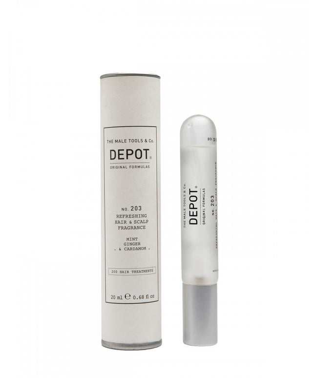 Depot, 200 Hair Treatments No. 203, Hair Scented Mist, For Men, Mint, Ginger &amp; Cardamom, 20 ml