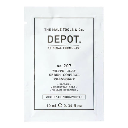 Depot, 200 Hair Treatments No. 207, Kaolin, Scalp Treatment Cream Mask, For Regulation Of Excessive Sebum, 10 ml