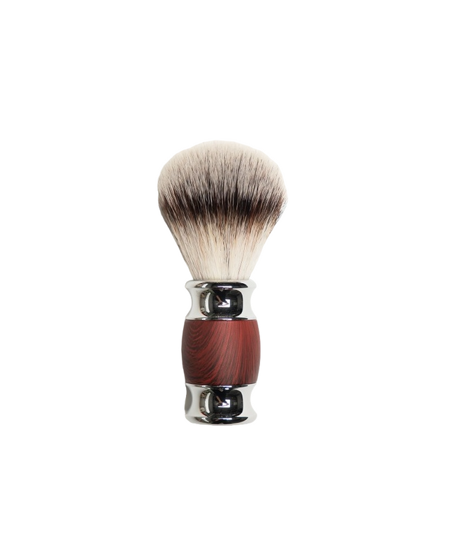 Depot, Accessories No. 731 Luxury, Wood &amp; Steel, Face Shaving Brush, Silver/Brown