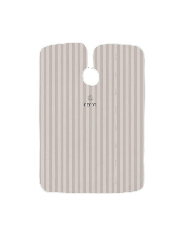 Depot, Accessories No. 757 Cutting Beard, Hairdressing Textile Cape, Warm Grey Striped