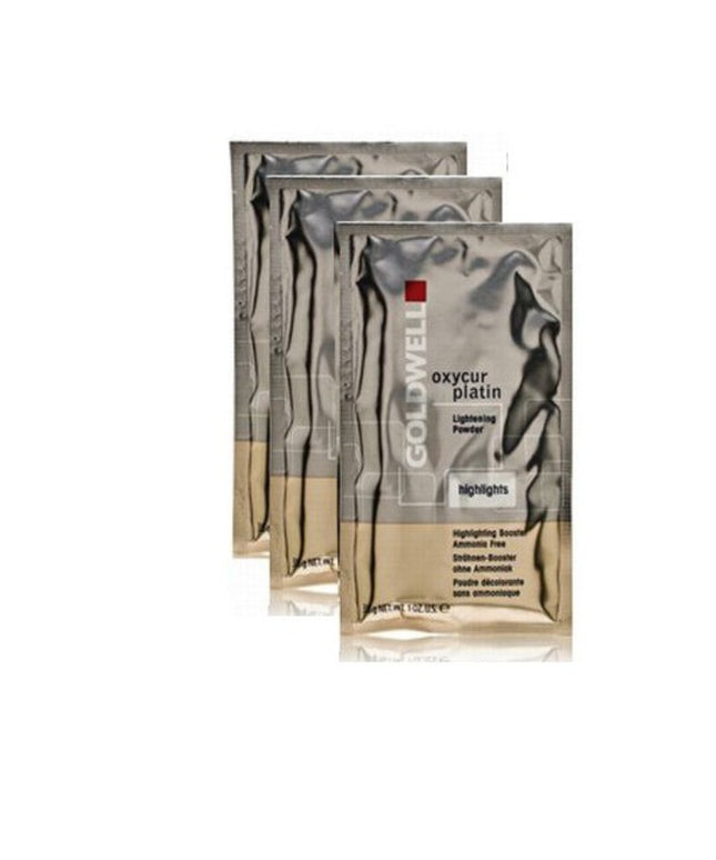 Set Trio, Goldwell, Oxycur Platin, Bleaching, Hair Oxidant Powder, 3 pcs, 30 g