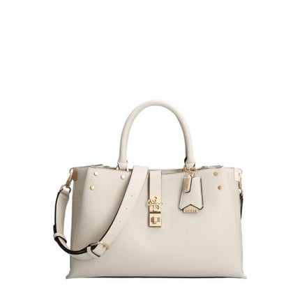 Guess, Albury, Synthetic Leather, Textile Bag, White, For Women, 31.5 x 22 x 13.5 cm