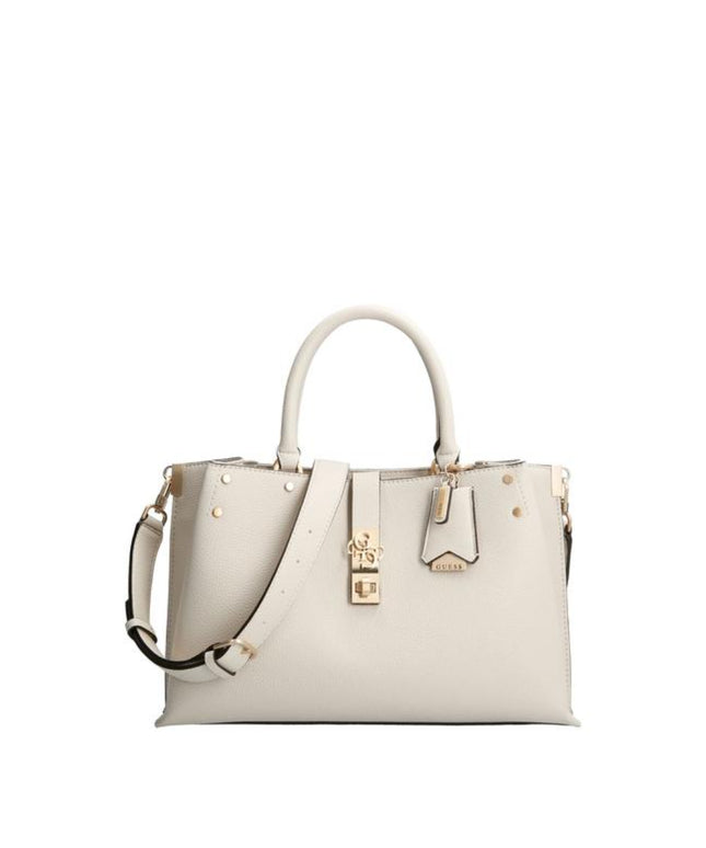 Guess, Albury, Synthetic Leather, Textile Bag, White, For Women, 31.5 x 22 x 13.5 cm