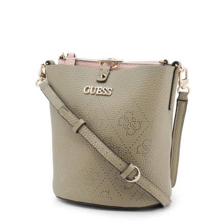 Guess, Amara, Polyester, Textile Handbag, 4G Logo, Green, HWSG8493010, 22 x 20.5 x 14 cm