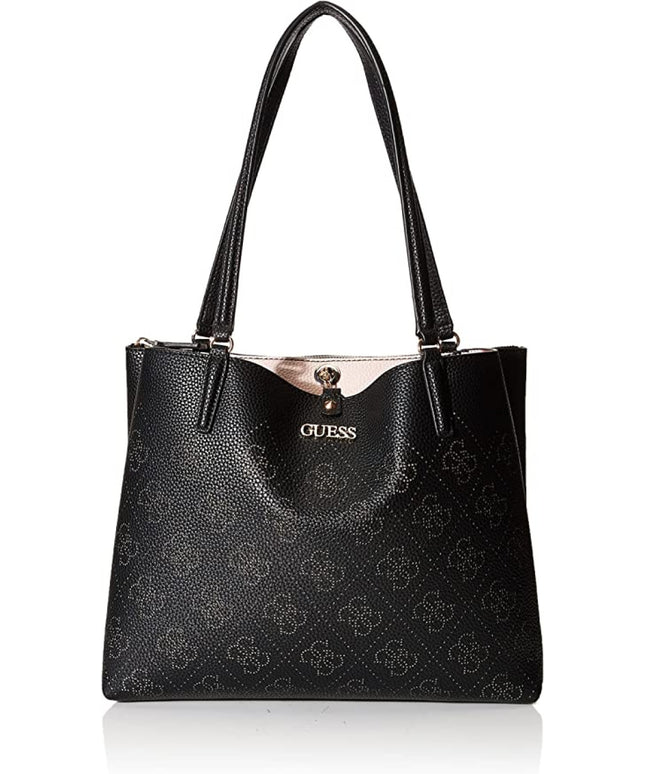 Guess, Amara, Textile Handbag, 4G Logo, Black, HWSG8493100, 34 x 29 x 11 cm