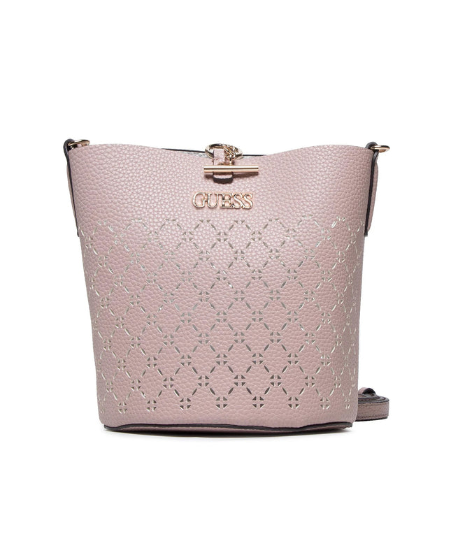 Guess, Amara Bucket, Synthetic Leather, Textile Bag, Powder Pink, HWXG8493010, For Women, 18/23 x 20 x 14 / 14/18 x 18 x 7 cm