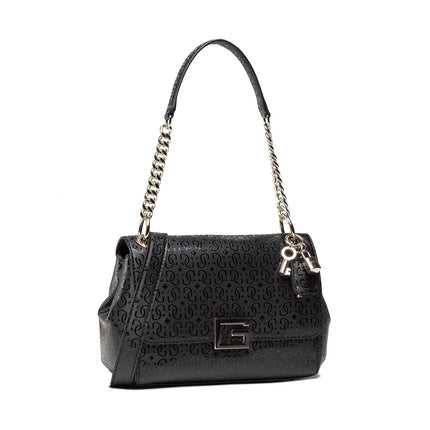 Guess, Blane, Synthetic Leather, Textile Bag, Shoulder Bag, Black, (GG) HWGG81 26210, For Women, 24 x 16.5 x 8 cm