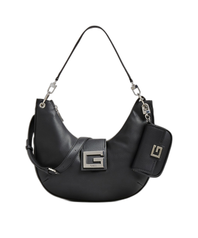 Guess, Brightside, Polyurethane, Textile Bag, Mini, Black, For Women