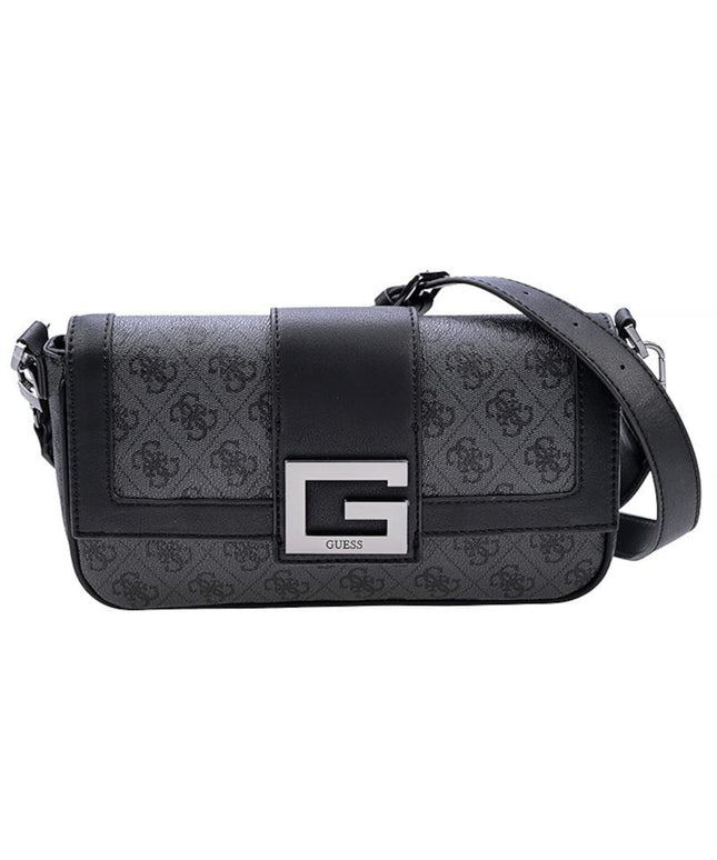 Guess, Brightside, Polyurethane, Textile Bag, 4G Logo, Coal, For Women