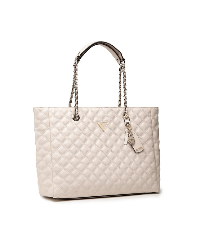 Guess, Cessily, Synthetic Leather, Textile Handbag, Tote, Beige, (EV) HWEV76 79230 STO, 36//43 x 27 x 11.5 cm