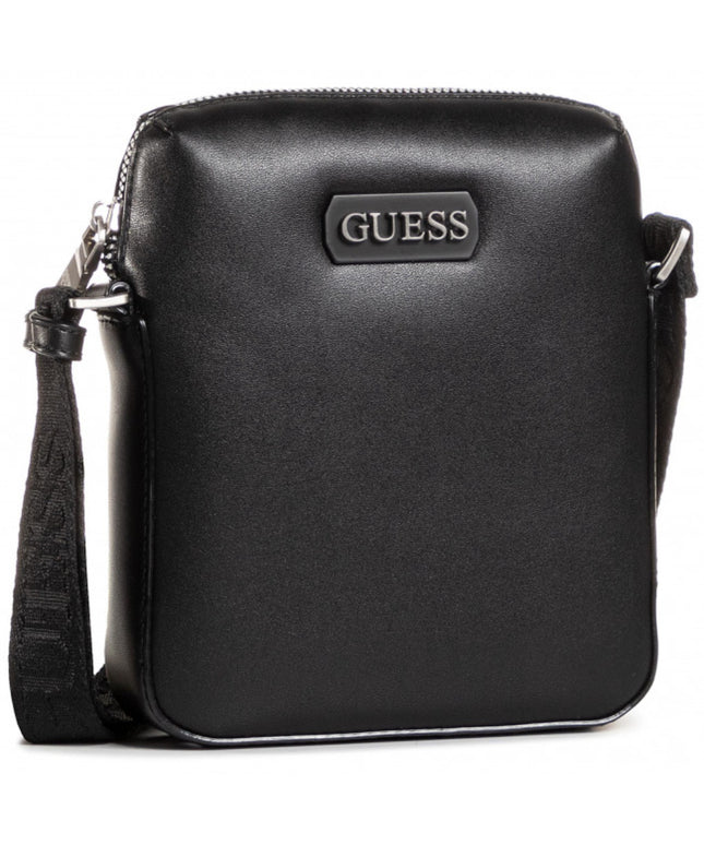 Guess, Dan, Document Holder, Leather Crossbody Bag, Black, Mini, For Men