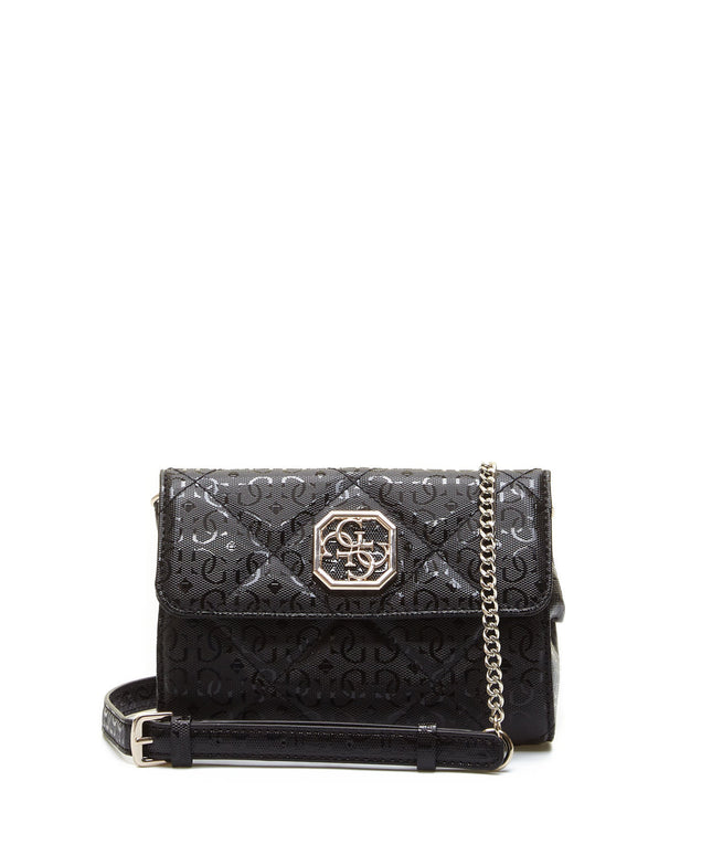 Guess, Dilla Mini Convertible Xbody, Textile Bag, Belt, Black, For Women, 18x13x6 cm