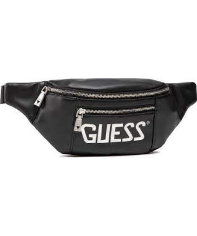 Guess, Salameda, Leather, Textile Fanny Pack, Black, 29,5/39 x 14 x 7 cm, For Men