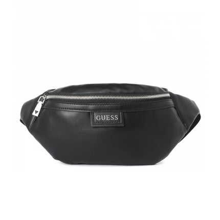 Guess, Scala, Synthetic Leather, Textile Fanny Pack, HMESCAP1230, Black, 21.3 x15 x 7.5 cm, For Men