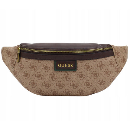 Guess, Vezzola, Textile Fanny Pack, Belt, Brown, For Women