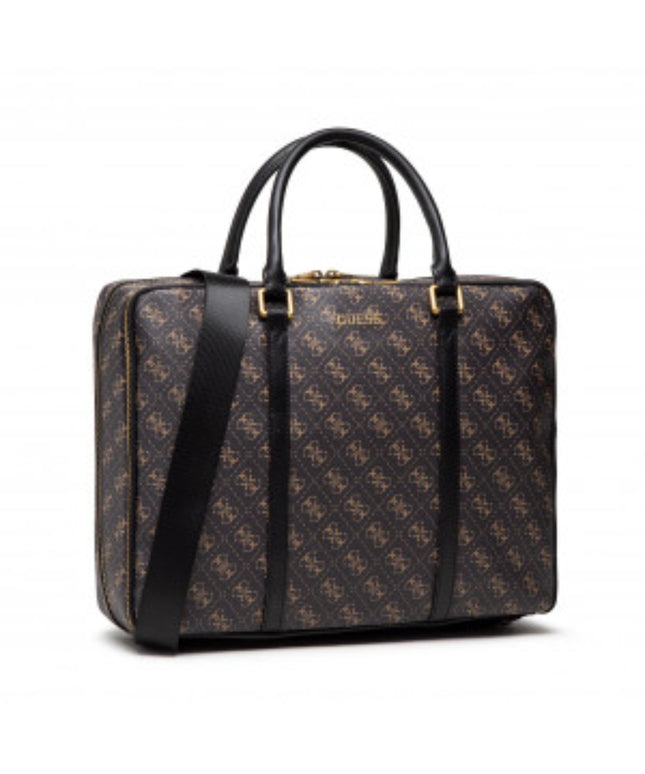 Guess, Vezzola, Polyurethane, Textile Briefcase, Laptop Compartiment, Black, 35 x 29 x 9 cm, For Men