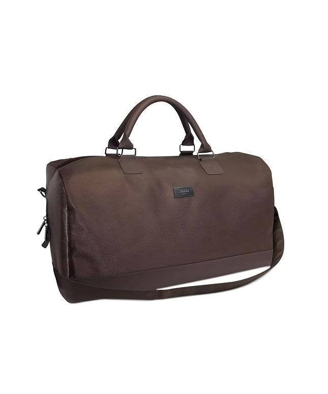 Hugo Boss, Duffle, Synthetic Leather, Textile Handbag, Weekend Bag, Dark Brown, 50 x 18 x 31 cm
