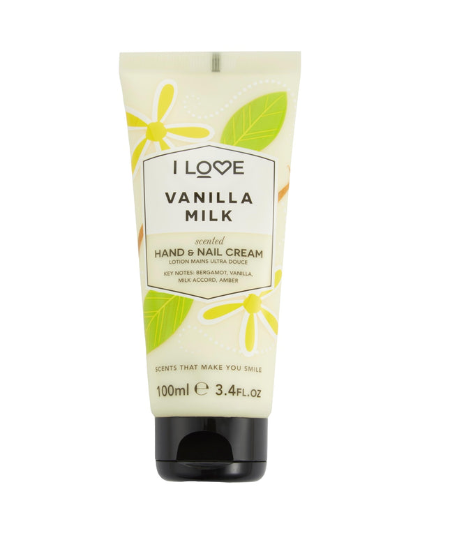 I Love, Signature Collection, Moisturizing, Hand &amp; Nail Cream, Vanilla Milk, 100 ml