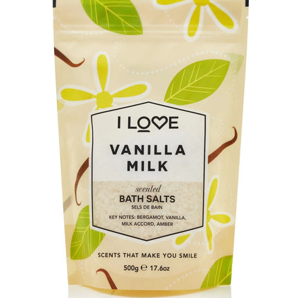 I Love, Signature Collection, Vanilla Milk, Bath Salt, 500 g