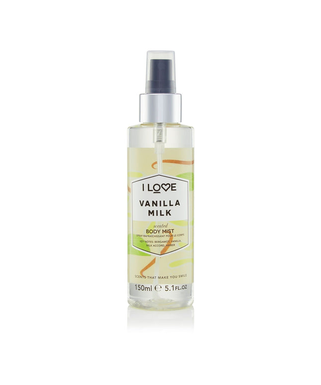 I Love, Signature Collection, Vegan, Mist Spray, Vanilla Milk, All Over The Body, 165 ml