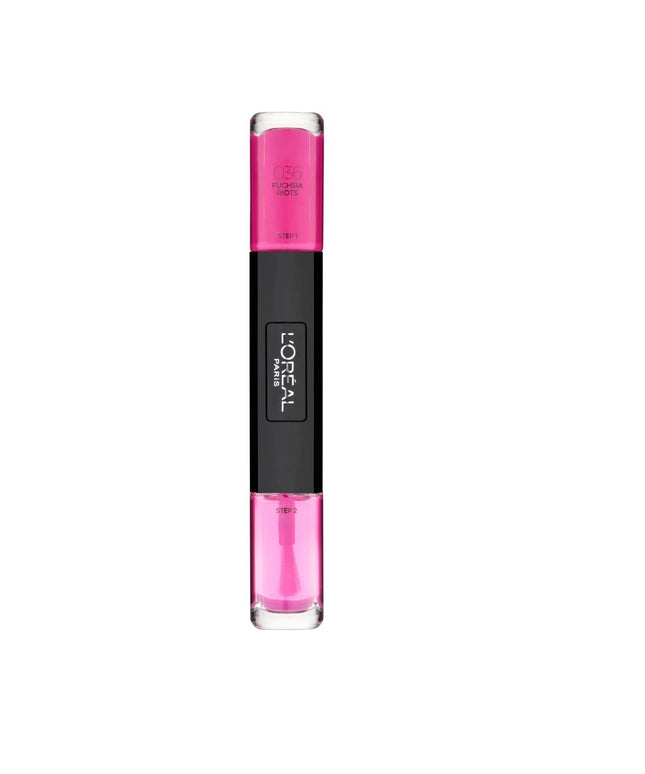 L&#x27;Oreal Paris, Infallible, Nail Polish 2-In-1, 036, Fucshia Riots, 2 x, 5 ml