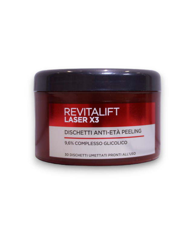 L&#x27;Oreal Paris, Revitalift Laser X3, Glycolic Acid, Anti-Ageing, Peel-Off Pads, 30 pcs
