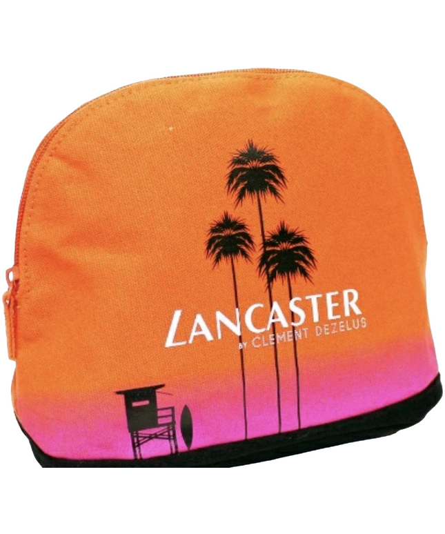 Lancaster, Sun Beauty, Material, Textile Bag, Toiletry, Orange, For Women, 25 X18 cm