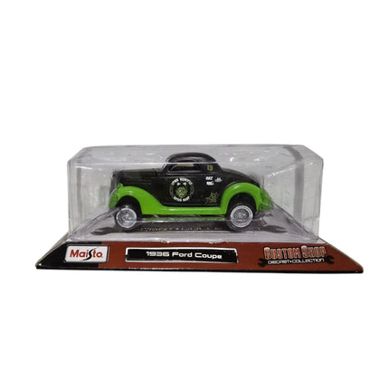 Maisto, Custom Shop Diecast, 1936 Ford Coupe, Toy Car, Black/Green, 3+ years