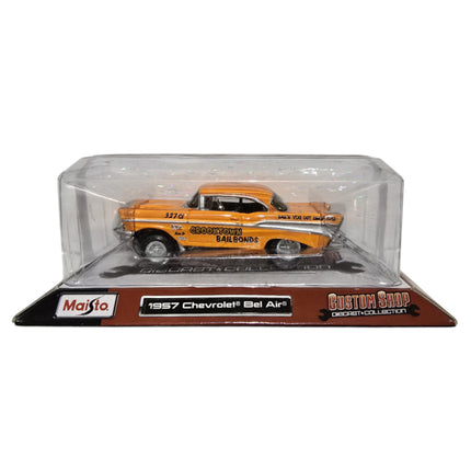 Maisto, Custom Shop Diecast, 1957 Chevrolet Bel Air, Toy Car, Orange, 3+ years