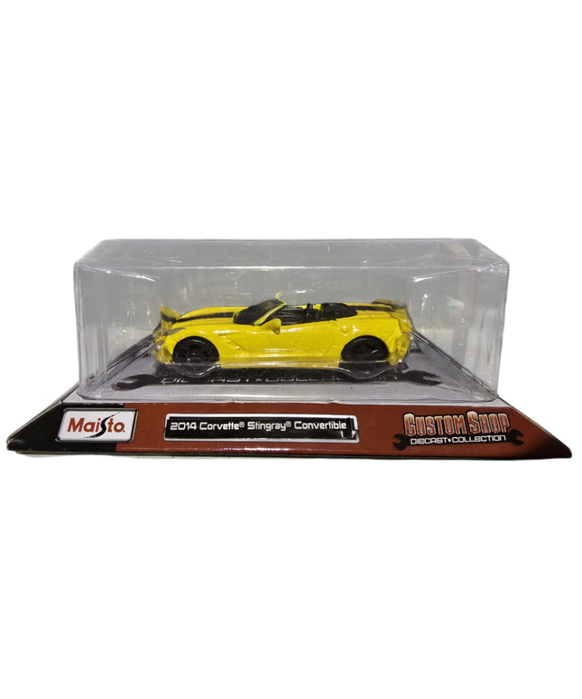 Maisto, Custom Shop Diecast, 2014 Corvette Stingray Convertible, Toy Car, Yellow, 3+ years