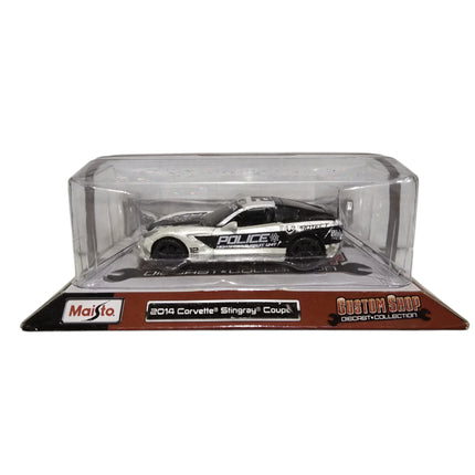Maisto, Custom Shop Diecast, 2014 Corvette Stingray Coupe Police, Toy Car, White, 3+ years