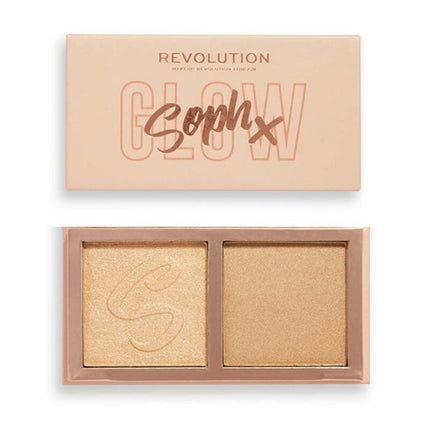 Makeup Revolution, Duo Soph X, Brightening, Highlighter Powder, Cookies &amp; Cream, 9 g