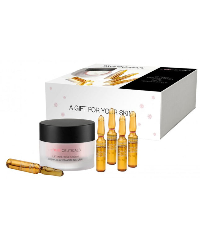 A Gift For Your Skin Set Bruno Vassari: Bio Ceuticals Lift Intensive, Anti-Ageing, Cream, For Face, 50 ml + Bioceuticals Ferulic + Vit C + DMAE Concentrate, Firming, Serum, For Face, 7 pcs, 2 ml