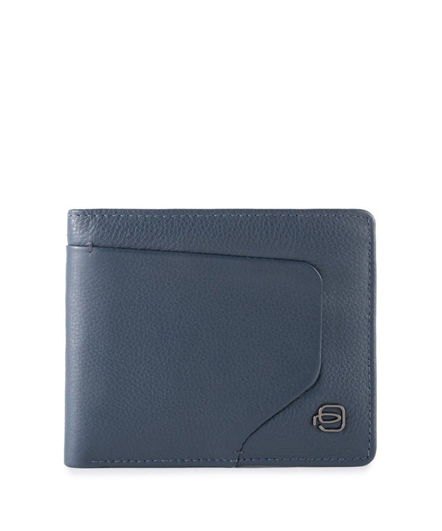 Piquadro, Akron, Leather Wallet, With Detachable Document Holder, Blue, For Men
