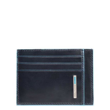 Piquadro, B2, Leather Card Holder, Blue, For Men