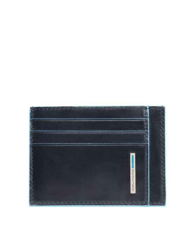 Piquadro, B2, Leather Card Holder, Blue, For Men