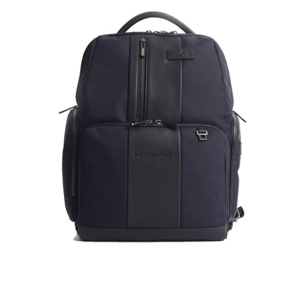 Piquadro, BagMotic, Nylon And Leather, Textile Backpack, Blue, Laptop And iPad Compartment, CA4439BR2BM/BLU, For Men, 29 x 39 x 15 cm