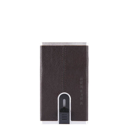 Piquadro, Black Square, Leather Card Holder, Square Sliding System, PP4825B3R-TM, Brown, For Men
