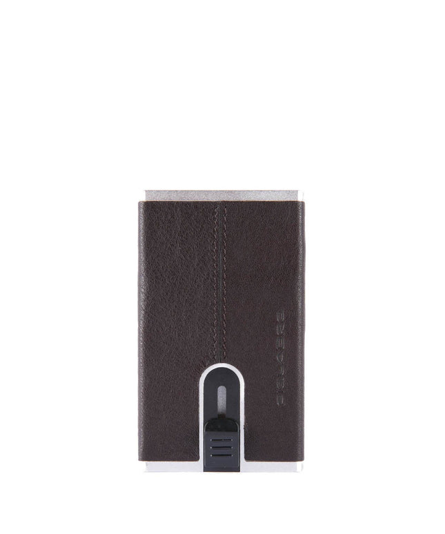 Piquadro, Black Square, Leather Card Holder, Square Sliding System, PP4825B3R-TM, Brown, For Men