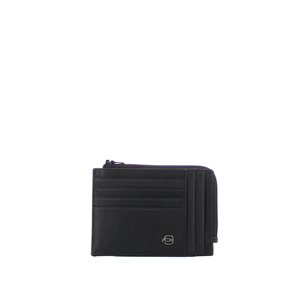 Piquadro, Black Square, Leather Wallet, Credit Card Case, Black, For Men
