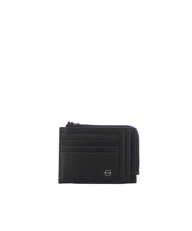 Piquadro, Black Square, Leather Wallet, Credit Card Case, Black, For Men