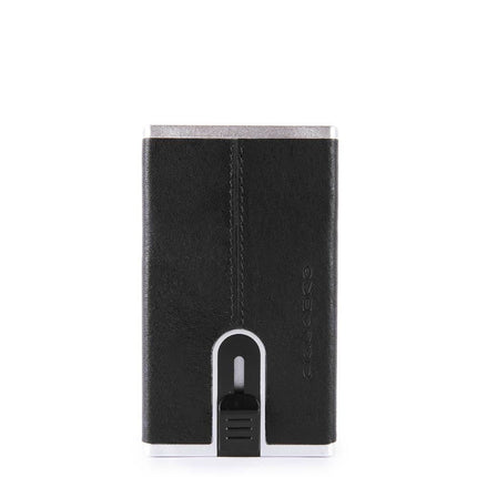 Piquadro, Black Square, Leather Wallet, Square Sliding System with Compact for Banknotes, PP4891B3R N, Black, For Men